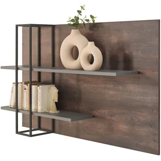furn.design Wandpaneel Wandboard 152 x 90 x 26 cm Eiche/Grau