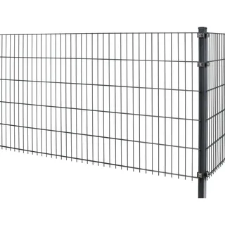 Doppelstabmattenzaun Metall 183 cm x 201 cm Anthrazit