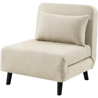 Atlantic Home Collection Sessel Robby Strukturbezug 75 x 75 x 190 cm Beige mit Schlaffunktion