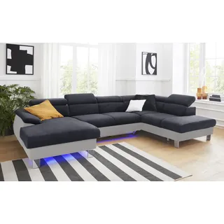 Cotta Wohnlandschaft »Komaris«, U-Form, B: 320 cm« mit Bettfunktion, Bettkasten & Licht,