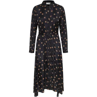 Kaffe Kleid Midikleid Punkte Schwarz 44