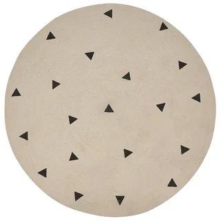 Beliani Durg Kurzflorteppich 140 x 140 cm Beige/Schwarz