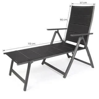 Comfort Sonnenliege Gartenliege Gestell Aluminium anthrazit - Schwarz