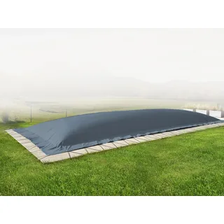 AirDeluxe® Rechteckige aufblasbare Poolplane (6,5m x 3,5m, Anthrazit) Schwimmbad Abdeckung aus LKW Plane, Winter Poolabdeckung - Dunkelgrau