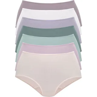 Taillenslip VIVANCE, Damen, Gr. 44/46, bunt (rosa, puder, grün, flieder, weiß), Single Jersey, Obermaterial: 95% Baumwolle, 5% Elasthan, unifarben, bequem, Unterhosen Taillenslip, in frischen und gedeckten Farben, Topseller