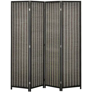 Homcom Paravent 4-teilig 180 x 180 cm Braun | Holzwerkstoff , 1.9x180x1.9 cm , Wohnzimmer,