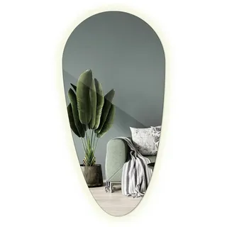 Tulup Led, Transparent, Glas, Organisch, 35x70x0.4 cm Spiegel Wandspiegel