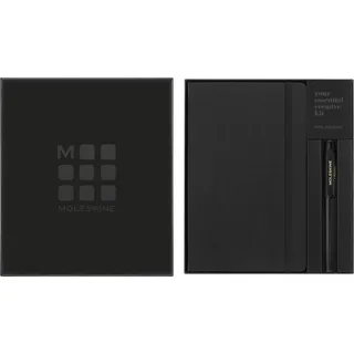 Moleskine x Kaweco, Klassisches Hardcover-Notizbuch und Nachfüllbarer Tintenroller aus ABS-Kunststoff, Nachfüllminen 0,7 mm mit Schwarzer Tinte Inklusive, Farbe Schwarz