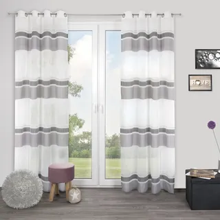 decolife Vilmar Ösen 135 x 245 cm Grau/Weiß 1 St.