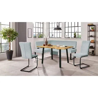 OTTO home Home affaire Eckbankgruppe »Oliver« Set, 4-tlg, 4 Stk. tlg. Eckbank mit Wellenunterfederung im Sitz, Tisch Massiv Eiche,