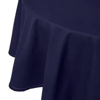 Homescapes Tischdecke dunkelblau rund 178 cm, 100% Baumwolle , Dunkelblau , Textil , Uni , Rund , 178x178 cm , Oeko-Tex® , Heimtextilien, Wohntextilien, Tischwäsche, Tischdecken