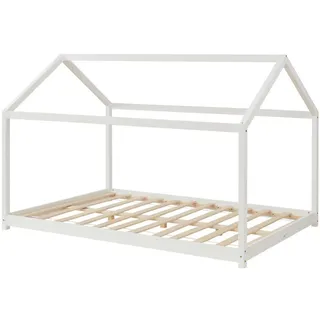 [en.casa] Hausbett Cerro 140 x 200 cm Kiefer massiv weiß