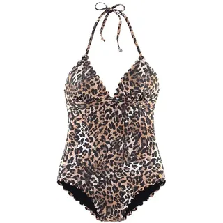 LASCANA Badeanzug Damen braun-schwarz Gr.34 Cup A/B