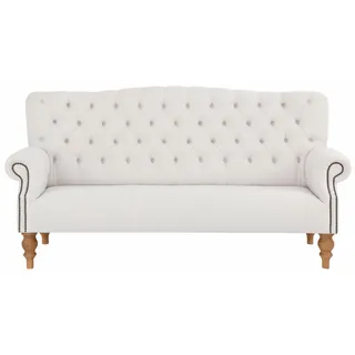 Home Affaire Chesterfield Sofa Mikrofaser 3-Sitzer Beige