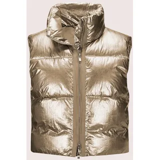 Kurzweste MADELEINE "Steppweste Sommerweste mit Glanz-Finish", Damen, Gr. 44, gold (goldfarben), Obermaterial: 100% Polyamid PA., Modern, normal, Westen Kurzweste, Wattierte Steppweste in Kurzform