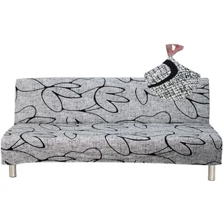 Jaotto Sofabezug Ohne Armlehne 2/3 Sitzer, Sofa Überwürfe Armlose Sofabettüberzug Jacqaurd Stretch Wasserdicht Waschbar, Sofaüberwurf Sofahusse für Clic Clac Klappcouch ohne Armlehnen,Grauer Stil