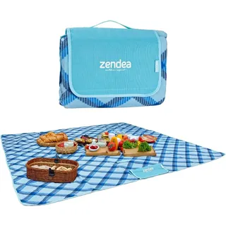 Zendea Seashore Picknickdecke mit wasserdichter und sandbeständiger Rückseite, große Campingdecke, Park, Garten, Outdoor, Strand, wasserdichte Schicht, faltbar 200 x 200 cm