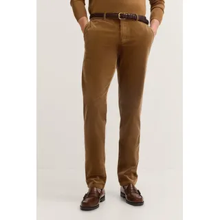 Cordhose BUGATTI "Modern Fit", Herren, Gr. 33, Länge 34, braun (640, camel), 77% Baumwolle, 22% Lyocell, 1% Elasthan, unifarben, normal, Hosen Cordhose, mit Soft Touch & Stretch-Komfort