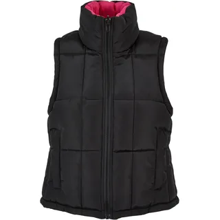 Urban Classics - Weste kurz geschnitten für Damen TN824 (S) (Schwarz/Fuchsie) - Schwarz