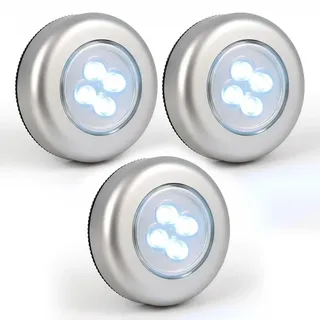 Eaxus® 3er Set LED Unterbauleuchte Touch Selbstklebend - Schrankleuchte/Küchenunterbauleuchte Batteriebetrieben für Küche, Garage & Co.