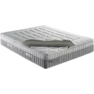 Novel Boxspringmatratze , Grau, Weiß , Textil , H4 , 7-Zonen , Höhe ca. 18 cm , Füllung: Polyester , 90x200 cm , Oeko-Tex® Standard 100 , Ober- und Unterseite versteppt, optimale Belüftung, Tragegriffe, atmungsaktiv, alternative Größen erhältlich , Schlafzimmer, Matratzen