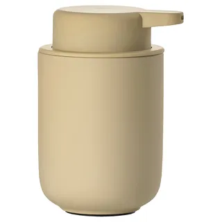 Zone Denmark Ume Seifenspender für Flüssigseife, Steingut/Keramik mit Soft Touch-Beschichtung, Skandinavisch im Design, 250 ml, Höhe 12,8 cm, Warm Sand (Beige)