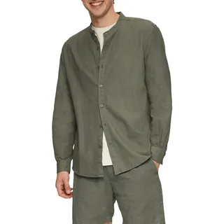 QS Herren 2146329 Hemd Langarm, Leinenmix, 7929, S EU