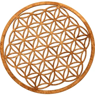 MC-TREND Blume des Lebens Wanddeko aus Holz – 36 cm Durchmesser | Spirituelle Deko als Wandbild & Fensterdeko | Perfekt für Meditation & harmonische Räume(Ø 36 cm)