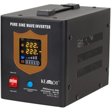 Bild Notstromversorgung KEMOT PROsinus-500 URZ3404B Wechselrichter reiner Sinus Ladefunktion 12V 230V 500VA/300W, schwarz