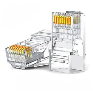 UGREEN RJ45 Plug NW120, Ethernet, 8P8C Cat.6/6e, UTP (100 pieces) (UTP, CAT6), Netzwerkkabel