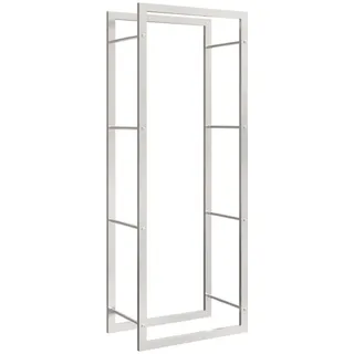 Brennholzregal 50x28x132 cm Edelstahl - Silber