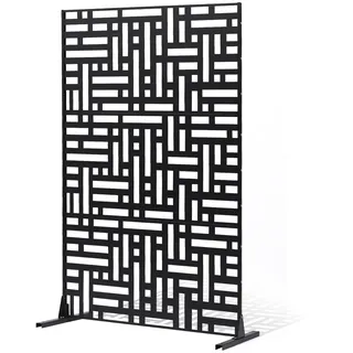 Vevor Paravent 120 x 50,8 x 193 cm Schwarz Stahl