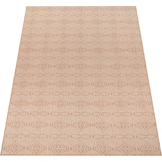 Paco Home Teppich »Illusion 329«, rechteckig, 4 mm Höhe, Flachgewebe, modernes Rauten Design, In- und Outdoor geeignet beige