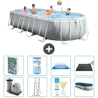 Prism Frame Pool Oval - 610x305x122 cm - 7-teilig S619 - Grau