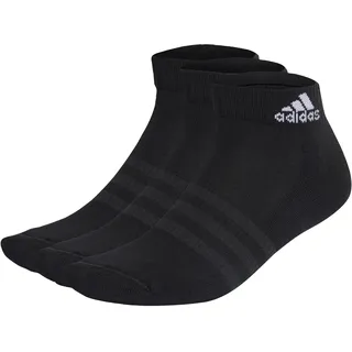 adidas Unisex Kinder Cushioned Sportswear Ankle Socks 3 Pairs, Black / White, 6-7 Years
