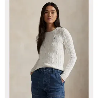 Polo Ralph Lauren für Damen. 211971869007 Baumwolltrikot in weißem Ecru-Strickjersey (XS), Lässig, Baumwolle