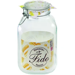 Fido Bormioli Rocco Drahtbügelgläser 2130 ml (4 Stück, Gläser inkl. Gummis, Einmachgläser, Dessertgläser, Marmeladengläser) 58302