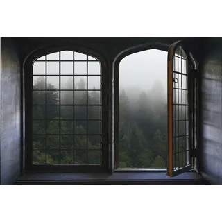 Queence "Nebel", Wandsticker, Wandbild, selbstklebend, 3D, Fenster,