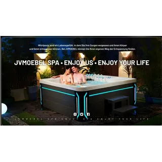 Hydromassagewanne Whirlpool Blubberbad Sprudelwanne Hydromassagebad 200x145 cm - Grau
