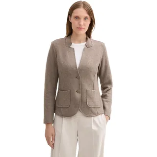 TOM TAILOR Damen Cosy Blazer mit Taschen, 16569 - Cashew Beige Melange, XXXL