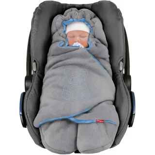 ByBoom Einschlagdecke Babyschale Winter - Herbst - Frühling, 'Die Decke' seit 2009, Maxi Komfort - Cosi Bella, Velvet Dunkelgrau/Blau