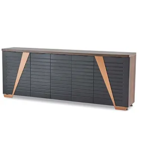 Sideboard Aktenschrank Rechteck Form Schwarz Einfarbig Modern Design - Schwarz