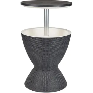 BELIANI Beistelltisch mit Kühlfunktion Schwarz Kunststoff Rund Höhenverstellbar Kühlbar Stehtisch Kühlbox 30 L Modern Garten Terrasse Outdoor Balkon - Schwarz, Weiß