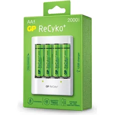 GP Batteries ReCyko U411, Wiederaufladbarer Akku, AA, Nickel-Metallhydrid (NiMH), 1,2 V, 4 Stück(e) (4 Stk., AA, 2000 mAh), Batterien + Akkus