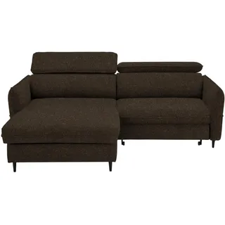 Stylife Ecksofa , Dunkelbraun , Holz , Buche , Hartholz , L-Form, links montierbar, rechts montierbar , 232x185 cm , Stoffauswahl, Hocker erhältlich, Rücken echt , Wohnzimmer, Sofas & Couches, Wohnlandschaften, Ecksofas mit Schlaffunktion