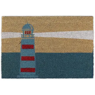 Relaxdays Kokosmatte Leuchtturm 40 x 60 cm Mehrfarbig