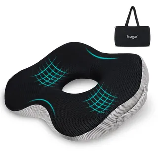 Feagar Donut Sitzkissen,orthopädisch ergonomisch Memory Foam, Sitzring für Stuhl Büro Auto, Schmerzlinderung, besserer Sitzkomfort, Ohne Gel