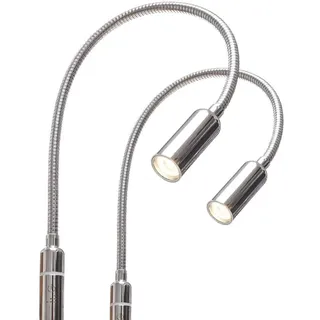 kalb Material für Möbel 3W LED Bettleuchte dimmbar Leseleuchte Nachttischlampe Bettlampe Leselampe, Auswahl:2er Set chrom