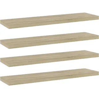 vidaXL 4X Bücherregal Brett Wandboard Wandregal Regal Regalboden Wand Board Ablage Hängeregal Schweberegal Sonoma-Eiche 40x10x1,5cm Holzwerkstoff