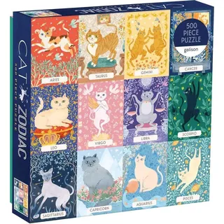 GALISON Quadratisches Puzzle Katze Zodiac 500 Teile